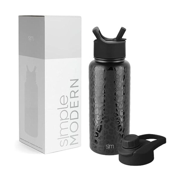 Simple Modern Botella de agua con tapa de popote y chuf