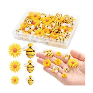 CCOZN 80 piezas de flores de margarita de abejas de
