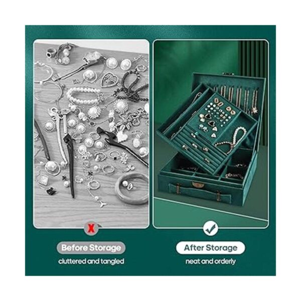 Somduy Caja de joyería 2 capas almacenamiento de joyas y