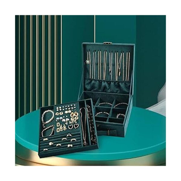 Somduy Caja de joyería 2 capas almacenamiento de joyas y