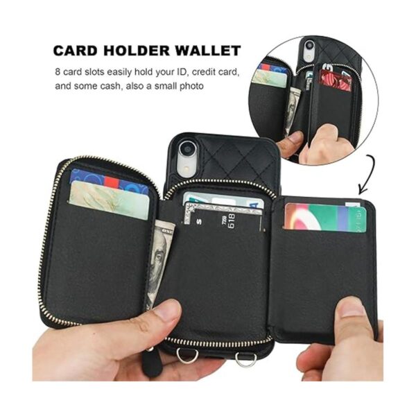 Bocasal Funda tipo cartera cruzada para iPhone Xr con_4