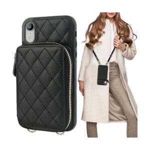 Bocasal Funda tipo cartera cruzada para iPhone Xr con_1