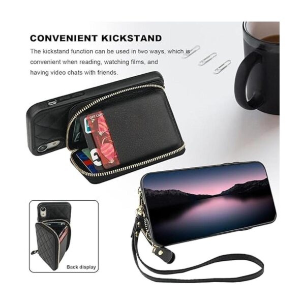Bocasal Funda tipo cartera cruzada para iPhone Xr con_5