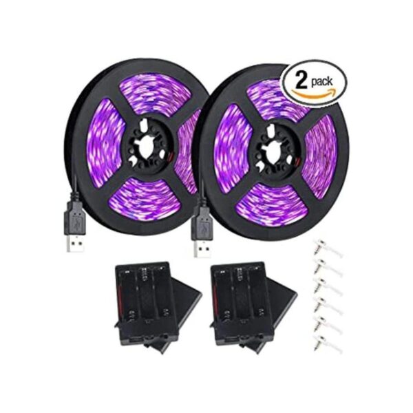 NEWREACH Tira de luz USB negra de 16.4 pies 2 piezas x_1