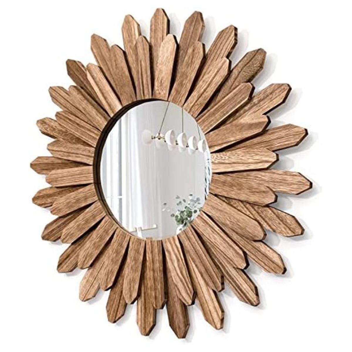 Honiway Espejo decorativo de pared de madera rústica de 21