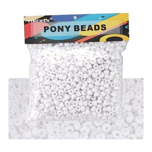 Cuentas de poni blancas 1200 cuentas de cabello de 0.236_1