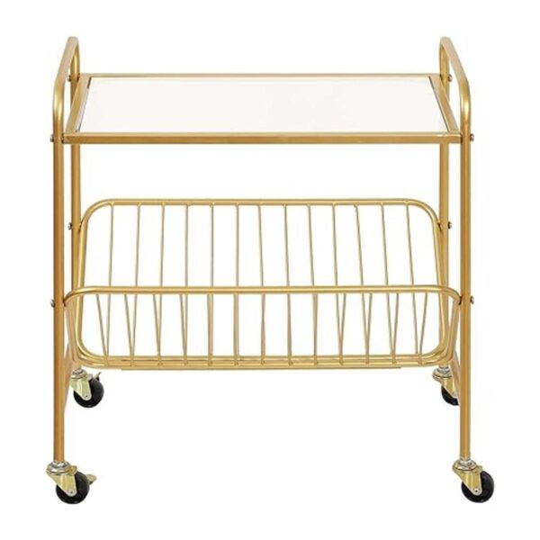 RveLife Mesa auxiliar rectangular de vidrio templado con