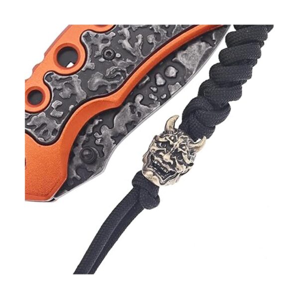 EDC Cordón de latón japonés Hannya para cuchillo cuentas_5