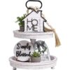 Houmury Set of 8 Farmhouse Tiered Tray Decor with 1_1