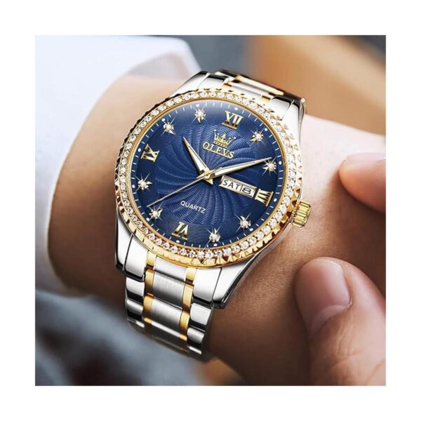 Mens Luxury Stainless Steel Watches Big Face Gold Men_3