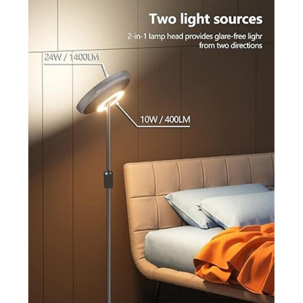 Hiloly Lámpara de pie moderna LED de doble cara para sala_2