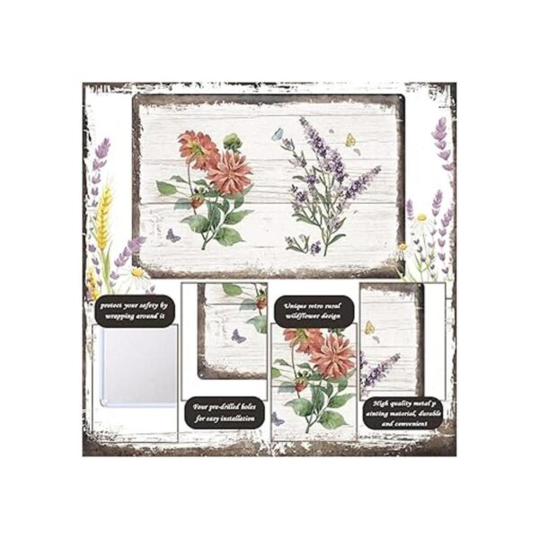 Loopeer 2 letreros de metal vintage con flores de metal