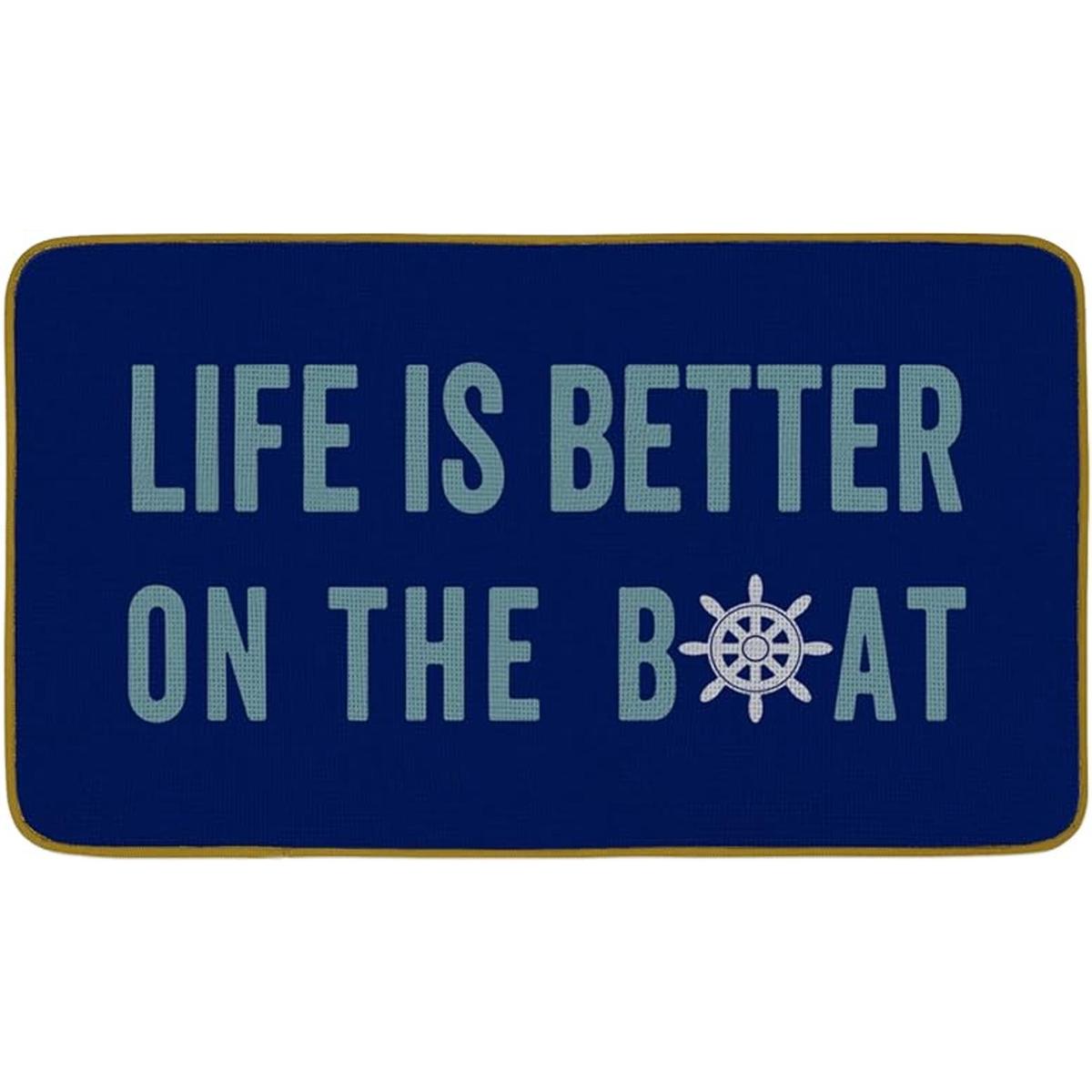 Burosev Life is Better On The Boat Felpudo decorativo