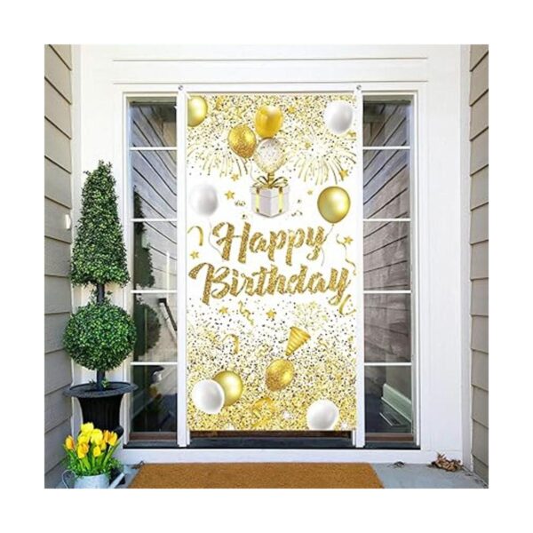 Cartel de decoración de fiesta de cumpleaños blanco