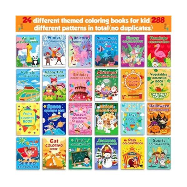 Paquete de 24 libros para colorear pequeños para niños de_2