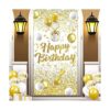Cartel de decoración de fiesta de cumpleaños blanco