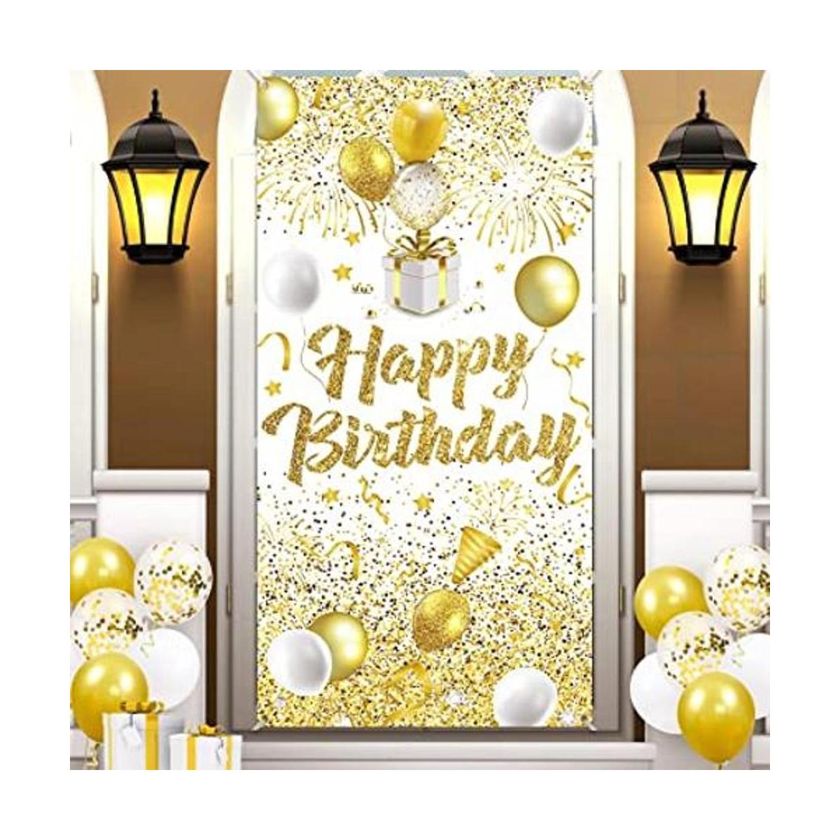 Cartel de decoración de fiesta de cumpleaños blanco