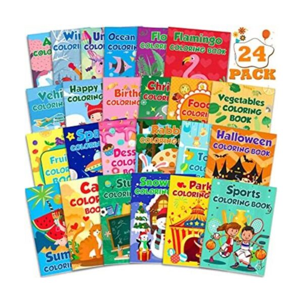 Paquete de 24 libros para colorear pequeños para niños de_1