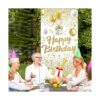 Cartel de decoración de fiesta de cumpleaños blanco