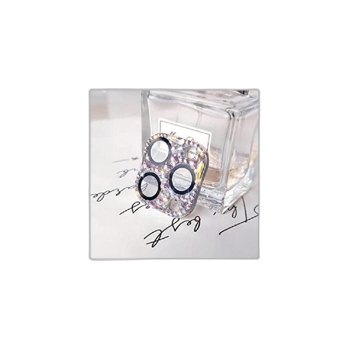 Cavdycidy Bling Diamond Protector de lente de cámara para