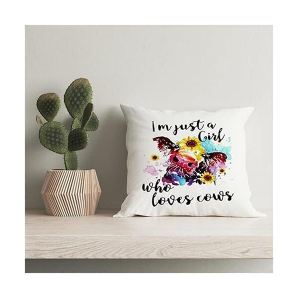 HIWX Im Just A Girl Who Loves Cows Funda de almohada_2