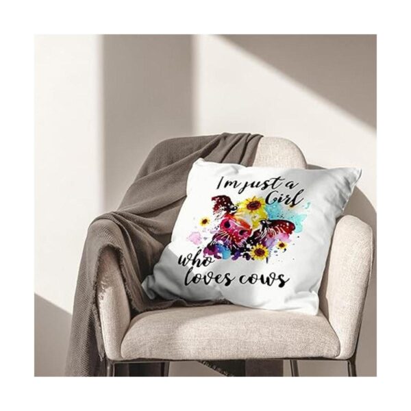 HIWX Im Just A Girl Who Loves Cows Funda de almohada_3