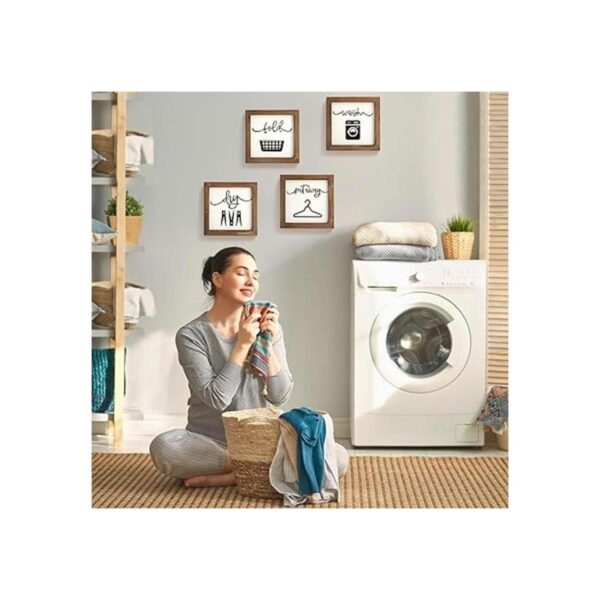 Juego de 4 letreros de decoración de lavandería para