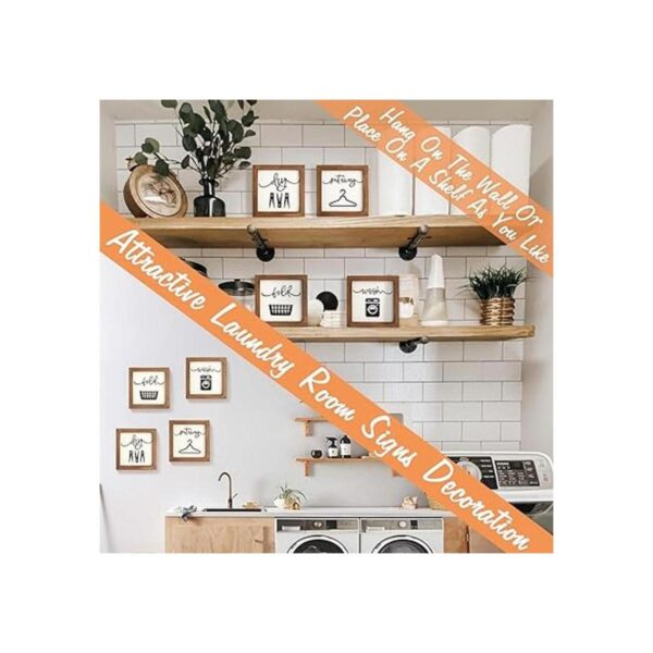 Juego de 4 letreros de decoración de lavandería para