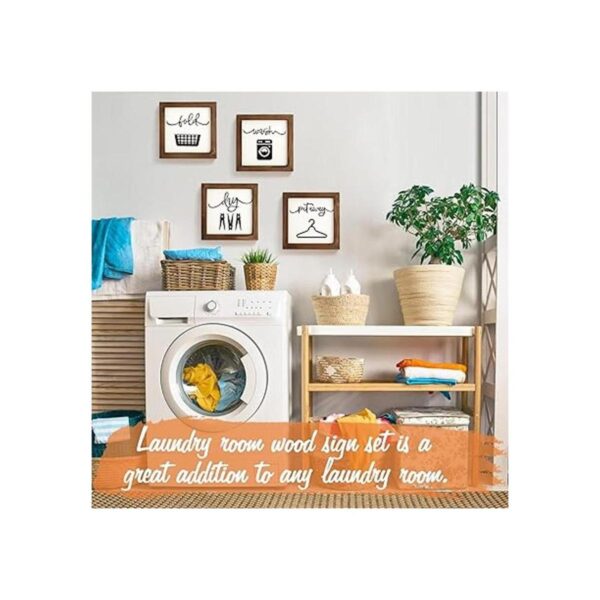 Juego de 4 letreros de decoración de lavandería para
