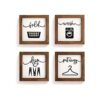 Juego de 4 letreros de decoración de lavandería para