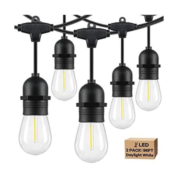 Lakumu Paquete de 2 tiras de luces para exteriores de 96