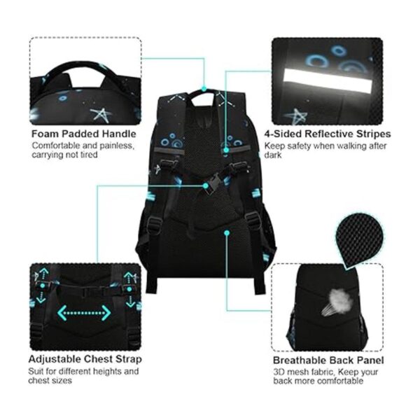 Glaphy Axolotls Mochila negra con estrellas para niños y