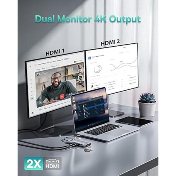 Estación de acoplamiento para laptop monitor dual 9 en 1_3