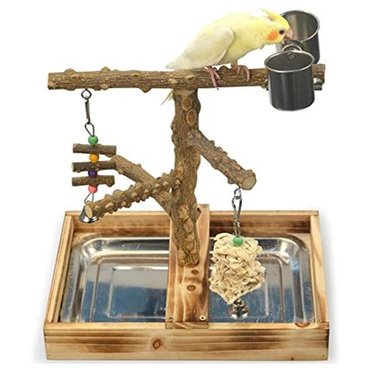 LIMIO Juguetes para pájaros de madera natural accesorios