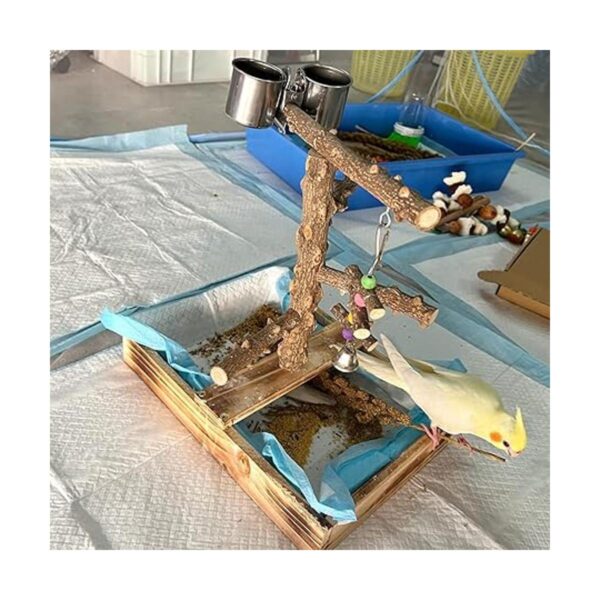 LIMIO Juguetes para pájaros de madera natural accesorios