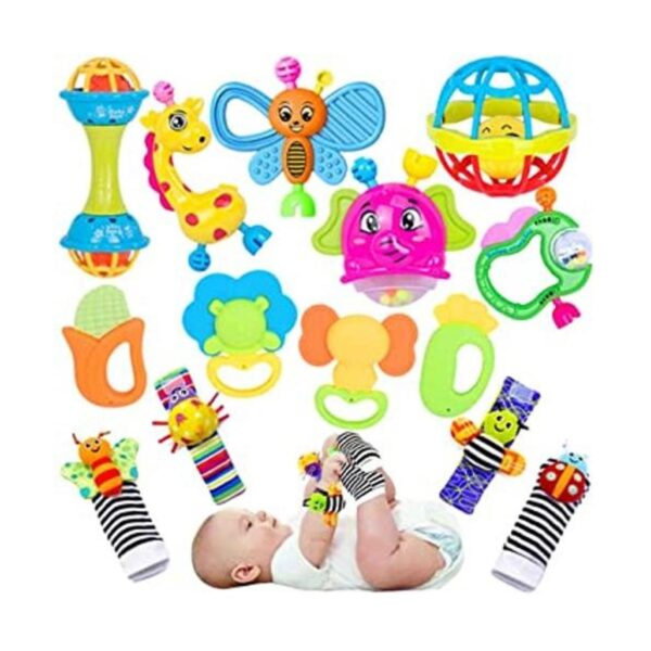 Juguetes de sonajeros para bebés de 0 a 6 meses 14 piezas_1