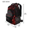 Krafig Mochila de baloncesto roja y negra para niños y