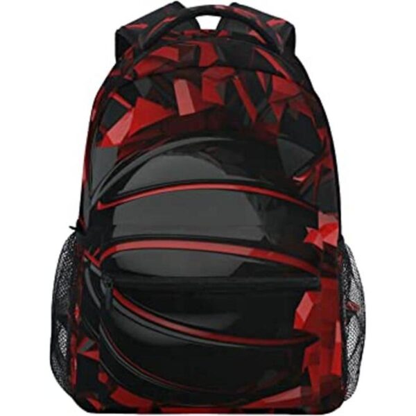 Krafig Mochila de baloncesto roja y negra para niños y