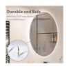 BuLife Espejo de baño LED retroiluminado ovalado de 32 x