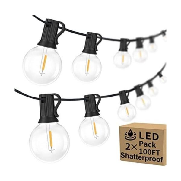 Cadena de luces LED G40 de 200 pies 100 x 2 para