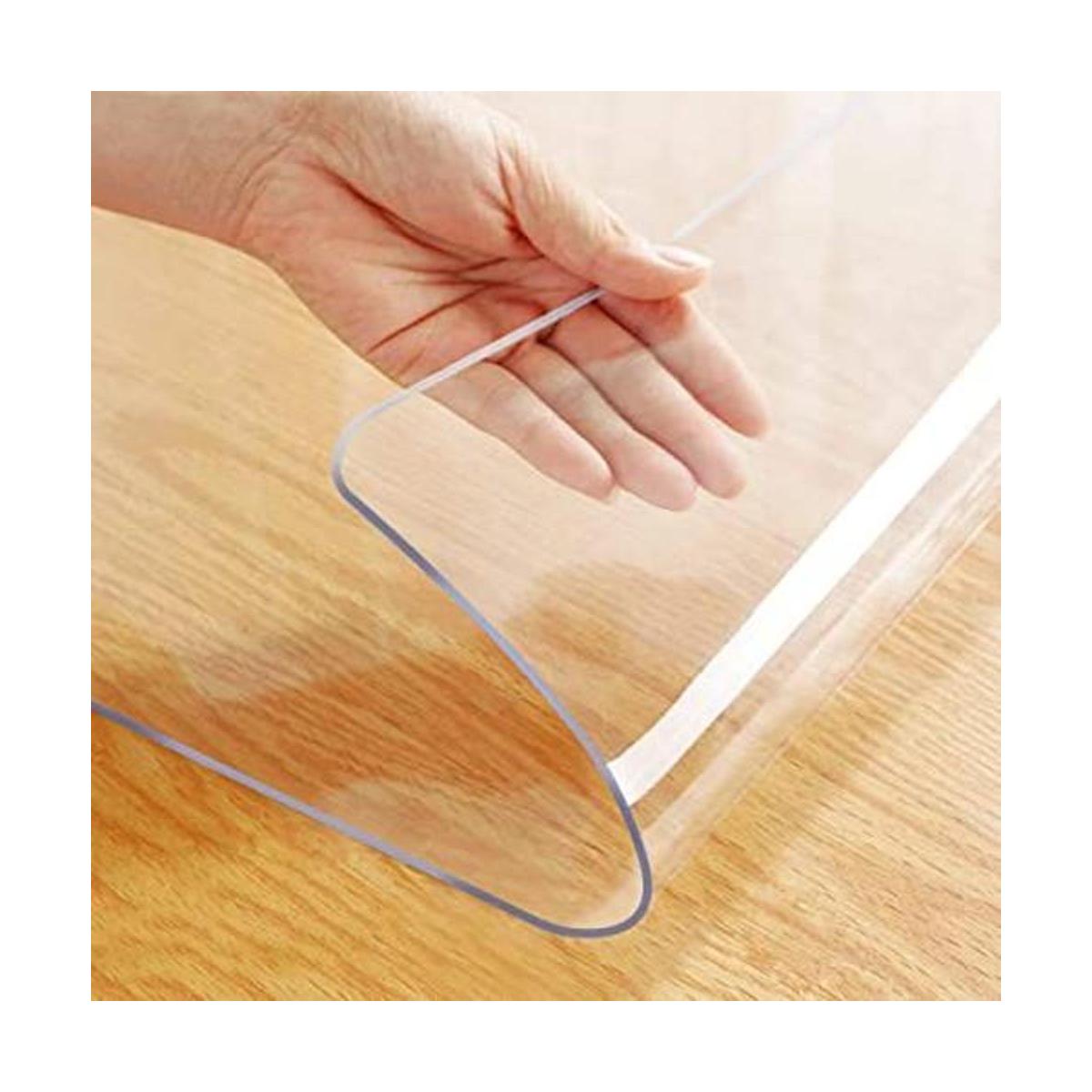 Mantel cuadrado de plástico de cristal lavable para mesa