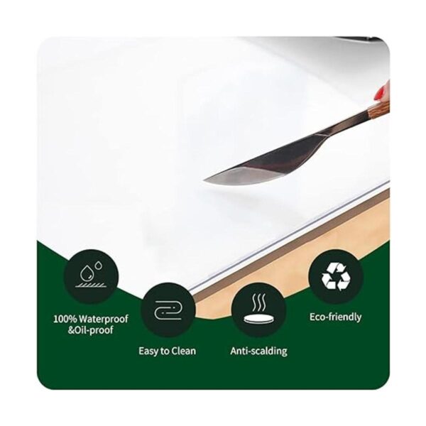 Mantel cuadrado de plástico de cristal lavable para mesa