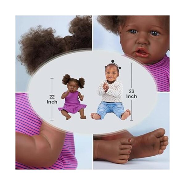 JIZHI Muñecas Reborn de bebé negras de 22 pulgadas_3