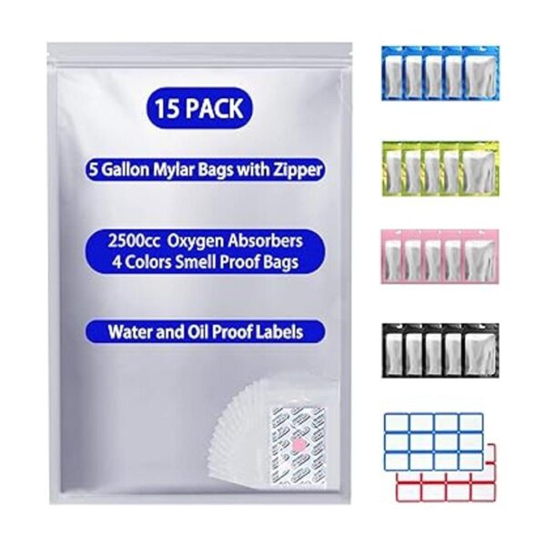 LinsKind 15 bolsas de Mylar de 5 galones con 15 unidades_1