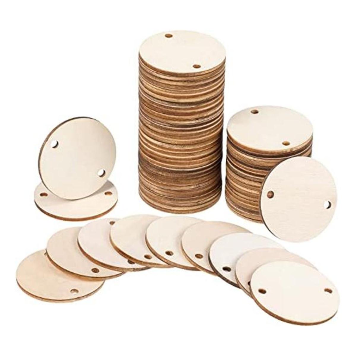 Bememo Etiquetas circulares de madera para tablero de