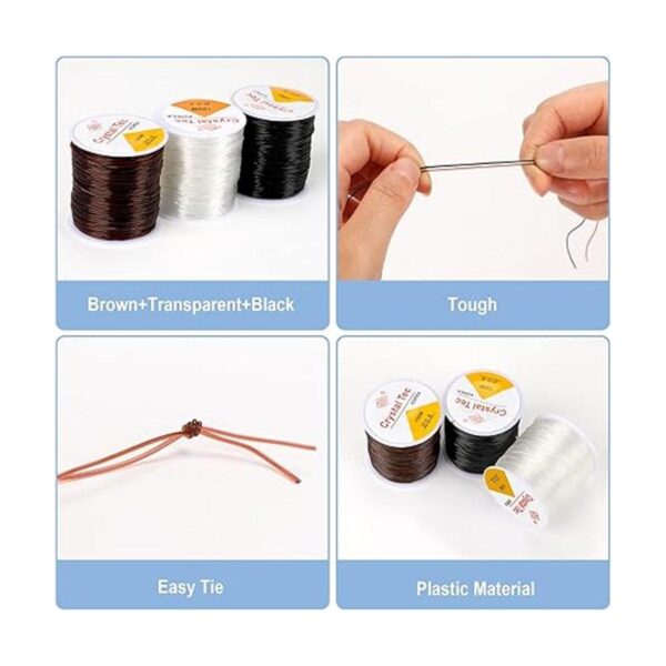 SANNIX Cuerda elástica para pulseras 3 rollos de 0.031_3