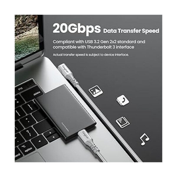 Cable USB C a USB C 3.2 Gen 2x2 de 10 pies Fasgear 20Gbps_2