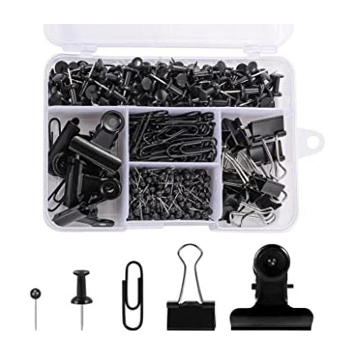 Juego de 500 pines negros clips para carpeta clips de