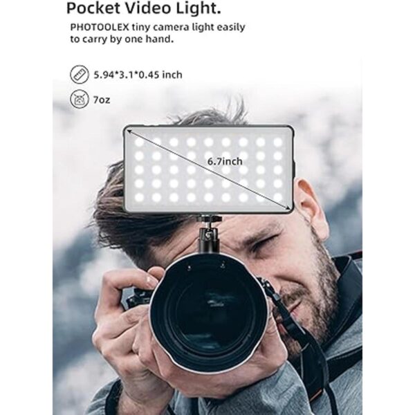 PHOTOOLEX Luz de video RGB en la cámara para cámaras DSLR_2