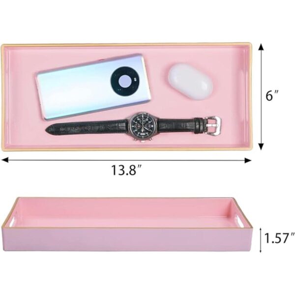 MAONAME Bandeja de tocador rosa bandeja decorativa con